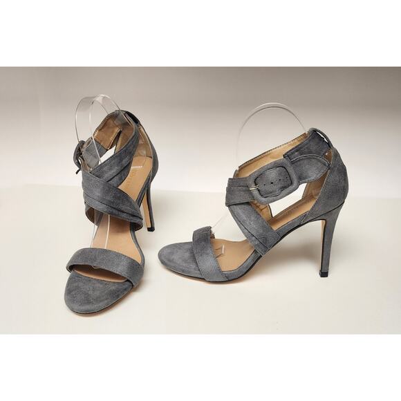 Women's Open Toe Strappy High Heel Sandals Dress Shoes Color Gray Size 8.5M - Picture 4 of 8